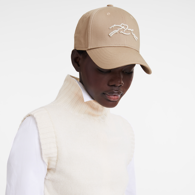 Solid cap , Beige - Organic cotton