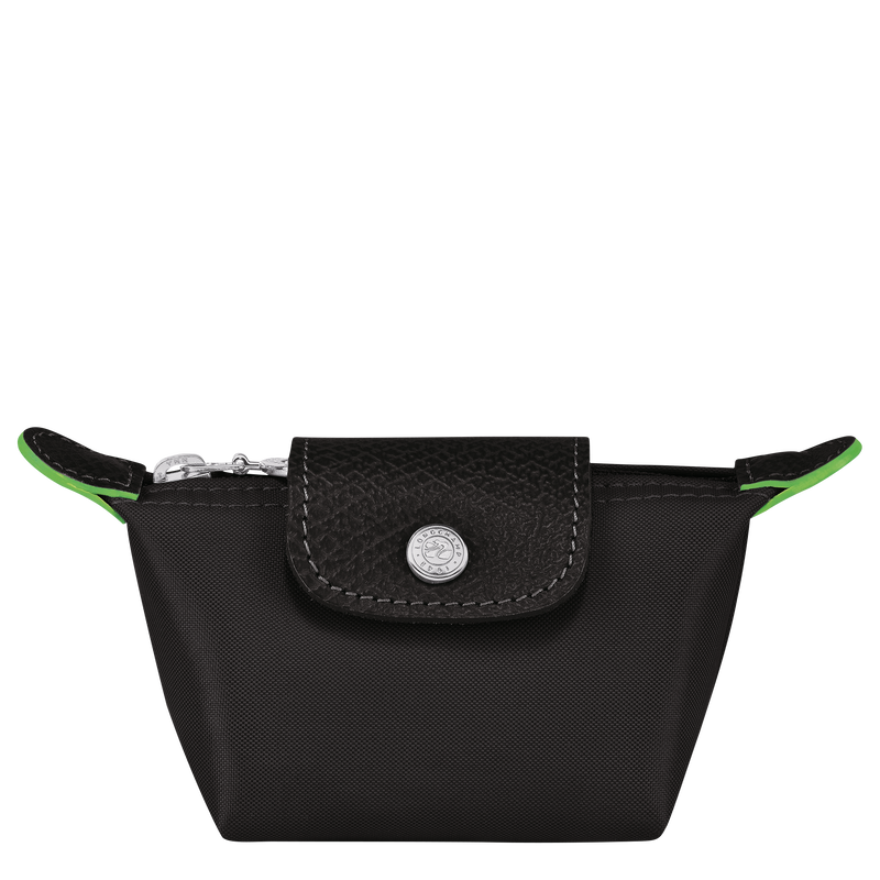Le Pliage Green Coin purse , Black - Recycled canvas  - View 1 of  3