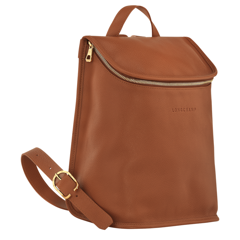 Le Foulonné Backpack , Caramel - Leather  - View 3 of  5