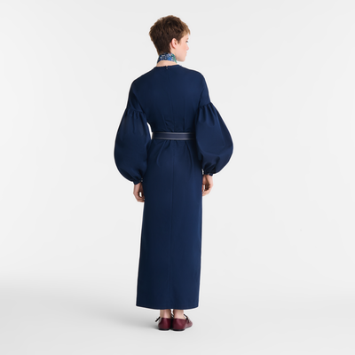 Dress , Navy - Popelin