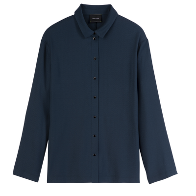 衬衫 , 墨蓝色 - 绉纱