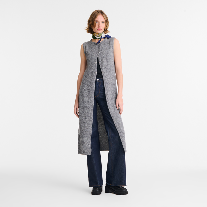 Sleeveless cardigan , Anthracite - Knit  - View 2 of  5