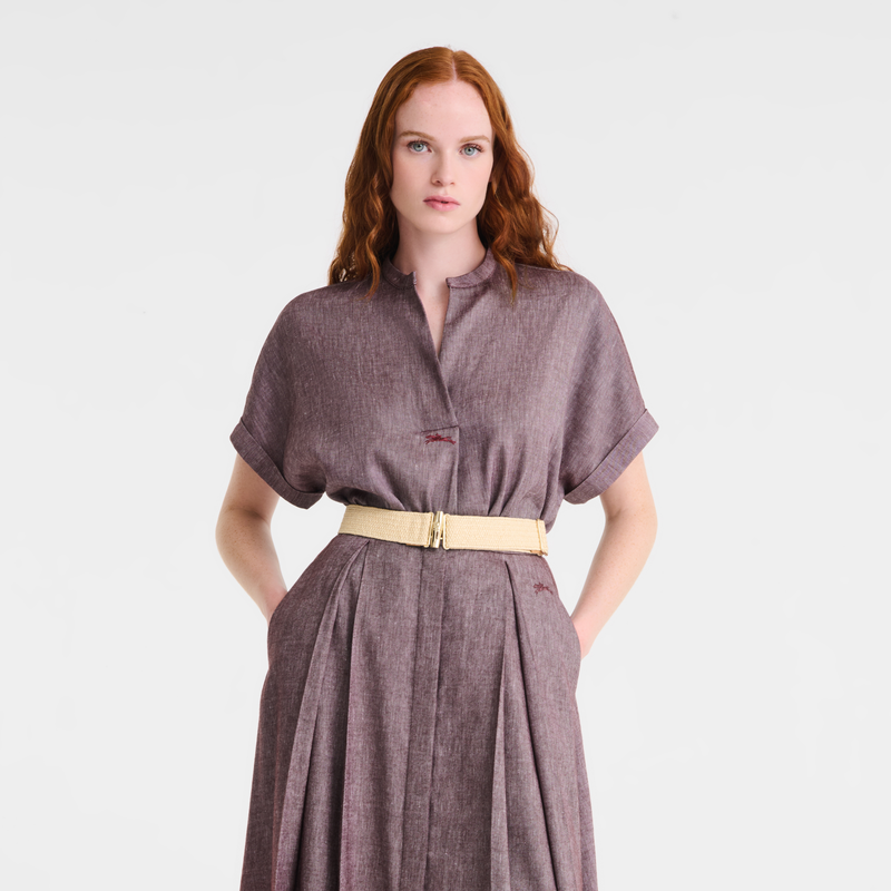 女士皮带 , 黄棕色 - 帆布  - 查看 2 3