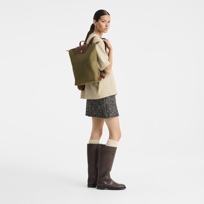 Le Pliage Original M 双肩背包 , 橄榄绿 - 再生帆布
