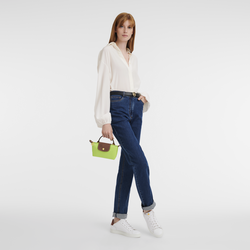Le Pliage Original Pouch with handle , Green Light - Recycled canvas