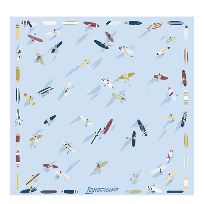 En Attendant la Vague（待浪而至） 丝巾 50 , 天空蓝 - 真丝