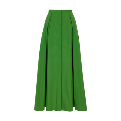Midi skirt , Matcha - Cotton poplin