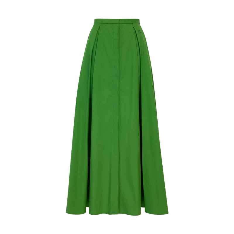 Midi skirt , Matcha - Cotton poplin  - View 1 of  5