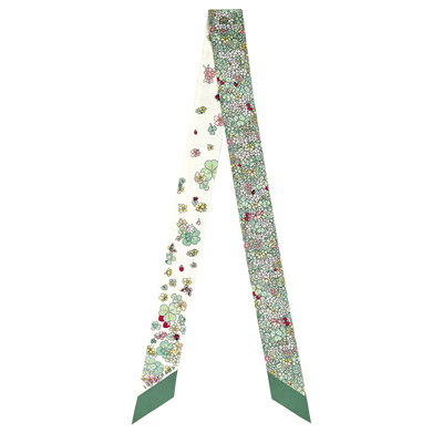 Frise Fleurie（花漾春日） 细丝带 , 绿色 - 真丝