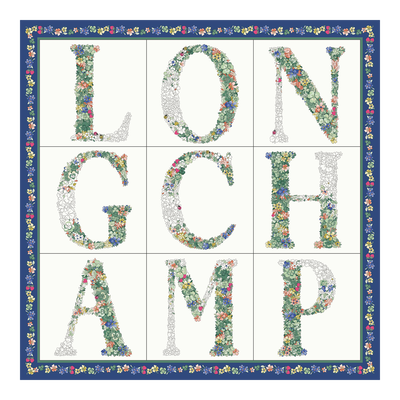 Longchamp 花园 丝巾 50 , 海军蓝色 - 其他