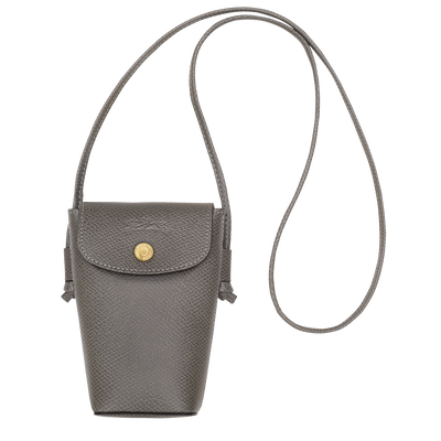 &Eacute;pure 皮革滚边装饰手机壳 , 斑鸠灰 - 皮革