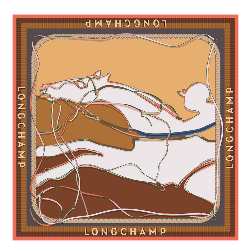 A Toute Allure Silk scarf 90 , Cognac - Silk  - View 1 of  2