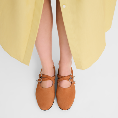 Le Foulonn&eacute; 系列 平底鞋 , 琥珀棕 - 皮革