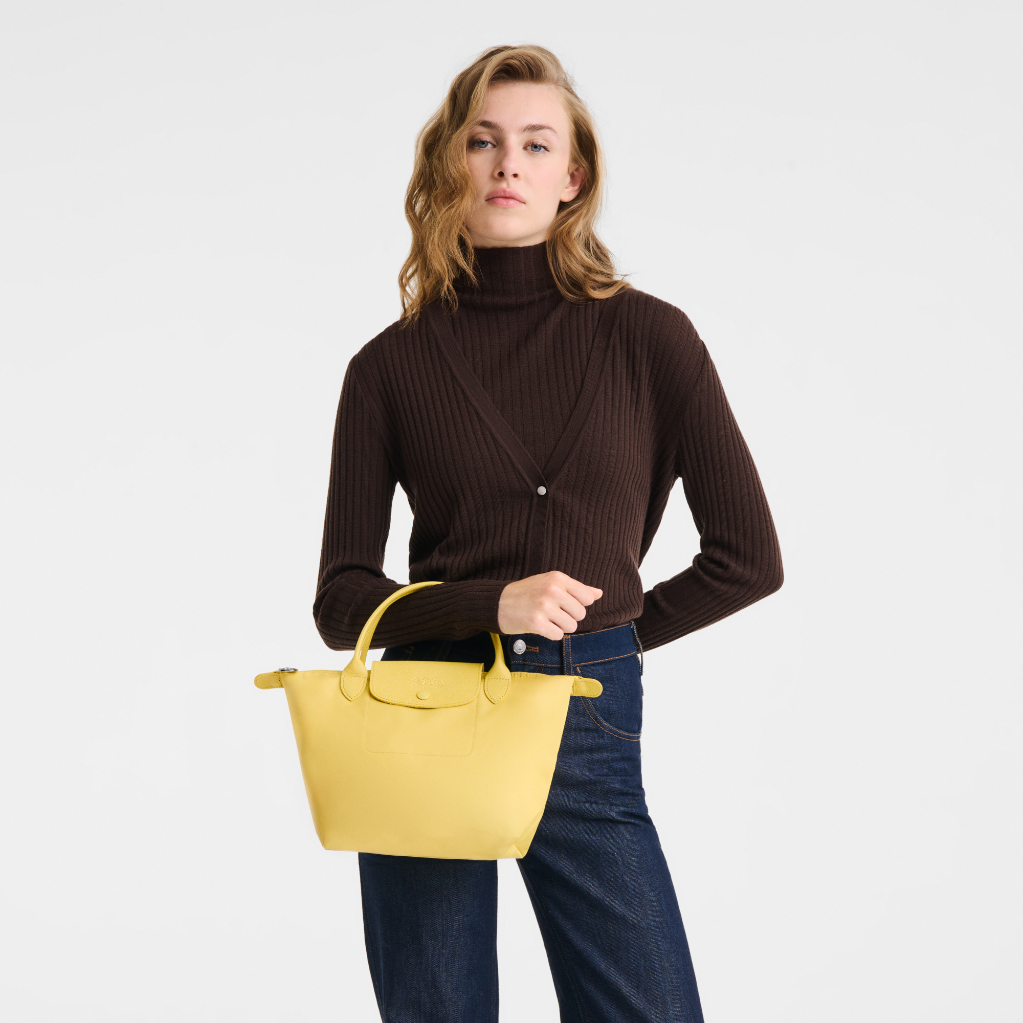 Le Pliage One 手提包 S, 青柠色