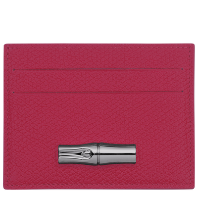 Le Roseau Card holder , Beetroot - Leather