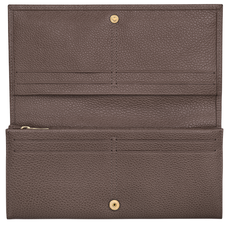 Le Foulonné Long continental wallet , Taupe - Leather  - View 3 of  3