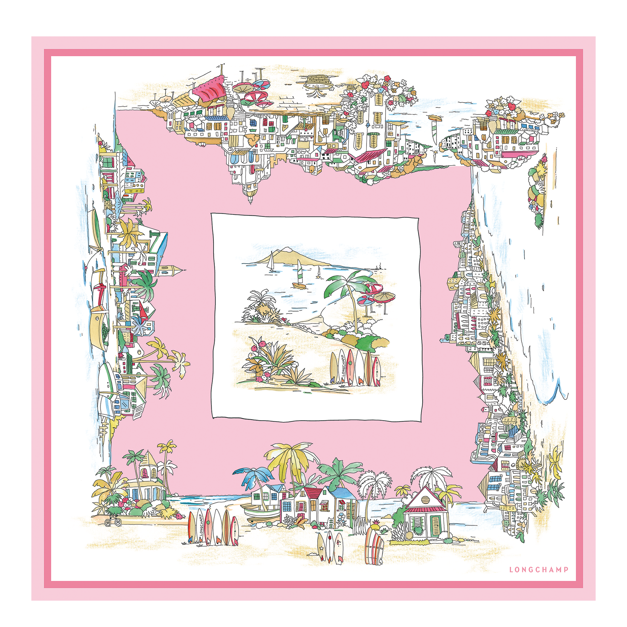 Vivement l'Et&eacute;（盛夏可期） 丝巾 70, 芭蕾粉