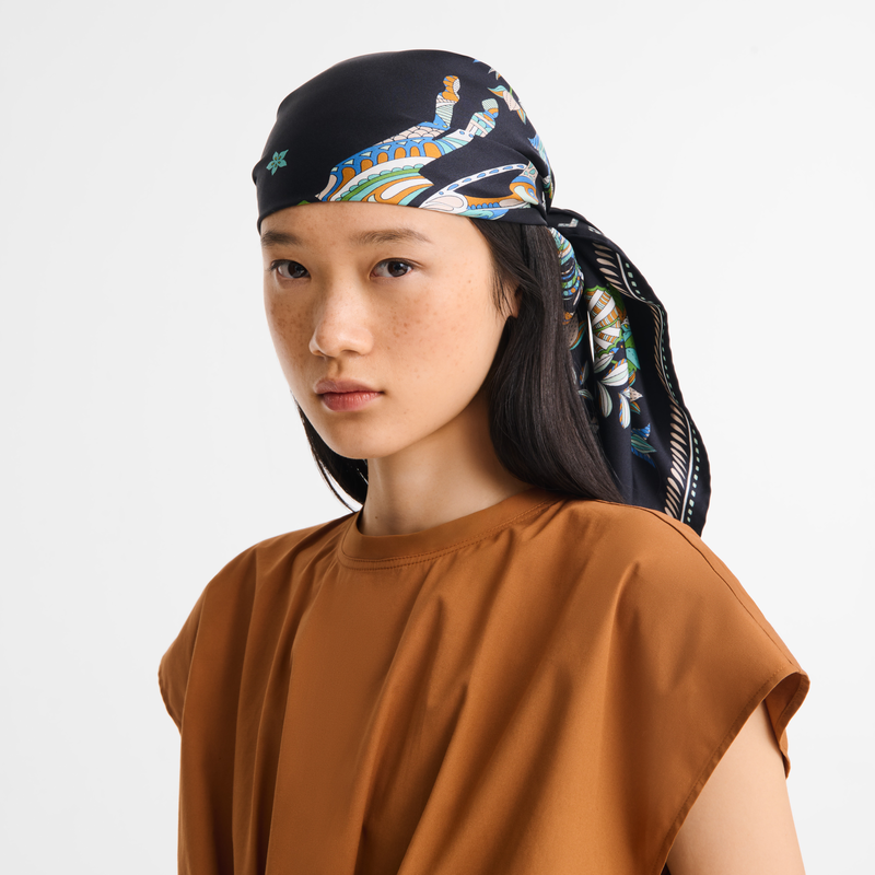 For&ecirc;t Longchamp 丝巾 90 , Atlantic - 真丝  - 查看 2 2