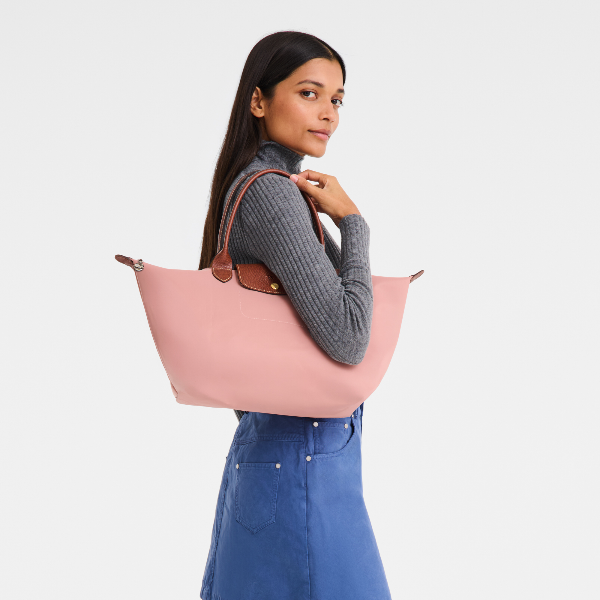 Le Pliage Original Handbag L, Pink Tea