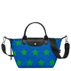 Le Pliage 系列 S 手提包 , 深蓝色/草坪绿 - 帆布