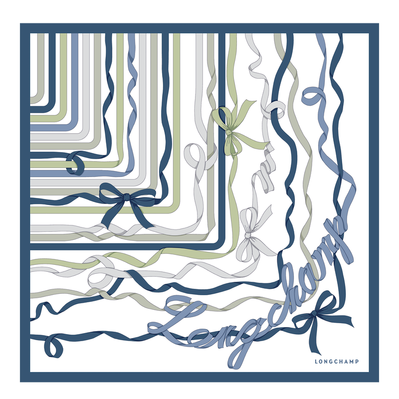 Rubans Longchamp 丝巾 50 , 蓝灰色 - 真丝  - 查看 1 2