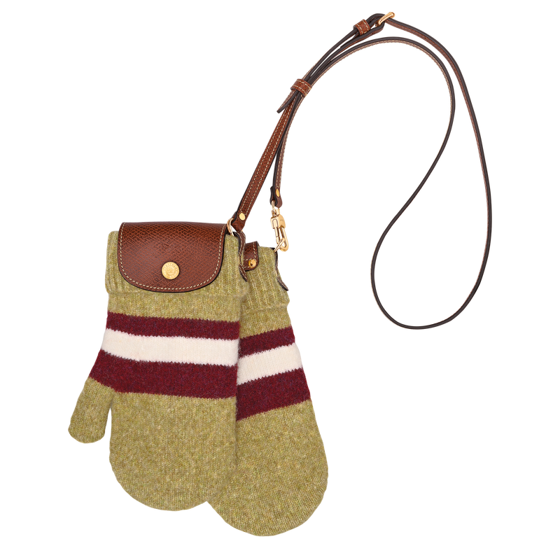 Le Pliage Collection 手套包 , 开心果绿/勃艮第色 - 帆布  - 查看 1 2