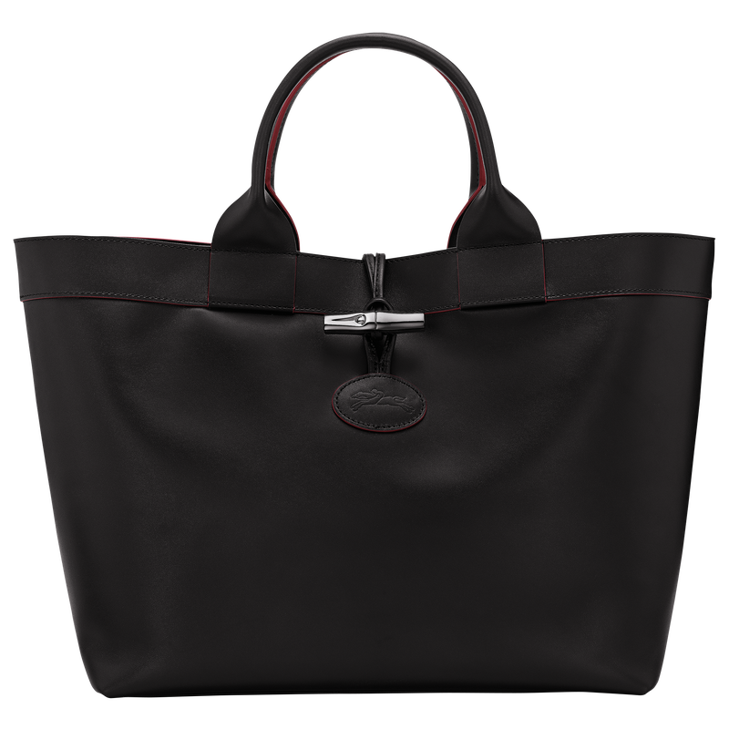 Le Roseau L Tote bag , Black - Leather  - View 1 of  4
