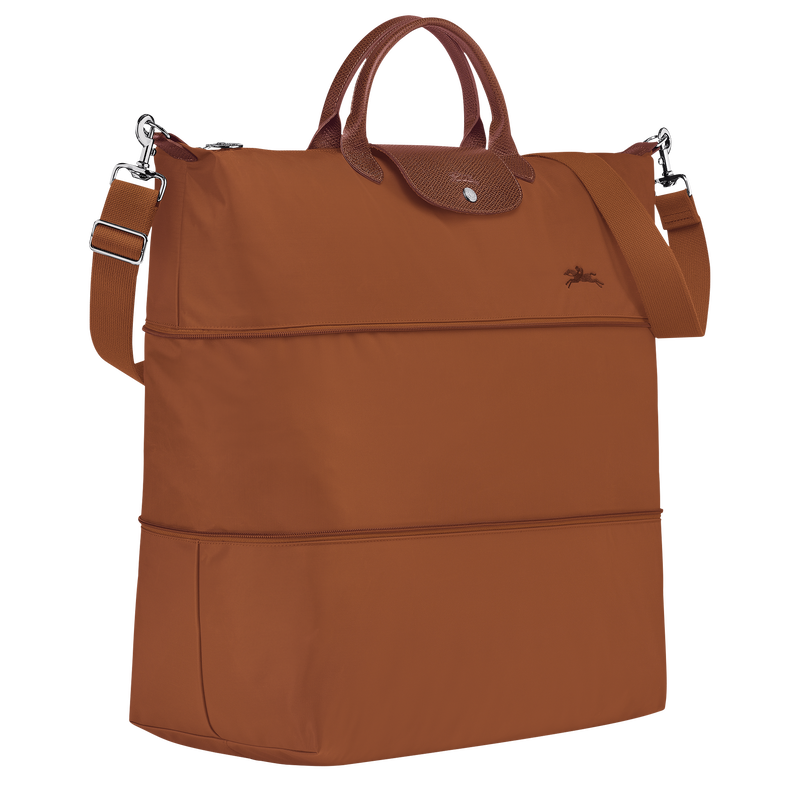 Le Pliage Green Travel bag expandable , Cognac - Recycled canvas  - View 3 of  8