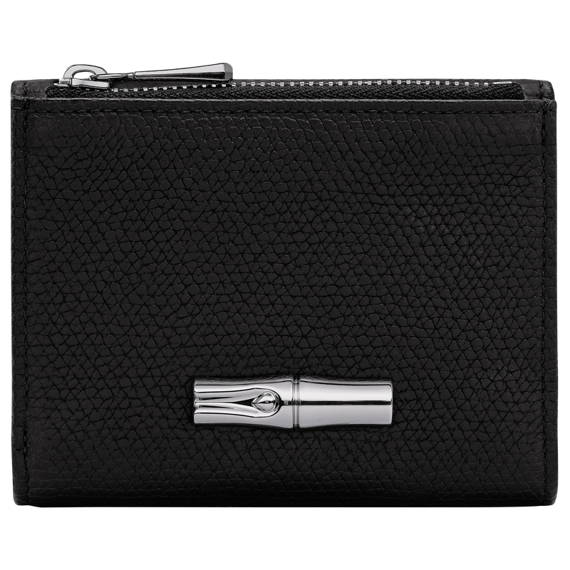 Le Roseau Compact wallet , Black - Leather  - View 1 of  3