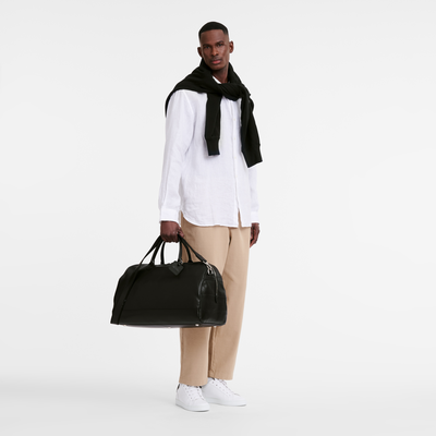Le Foulonné L Travel bag , Black - Leather