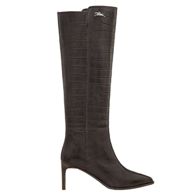 Elan Heel boots , Mocha - Leather
