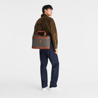 Boxford S 公文包 , 深棕色 - 再生帆布