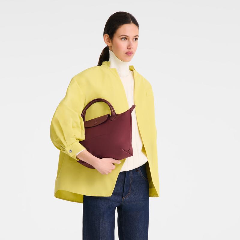 Le Pliage One S Handbag , Burgundy - Canvas  - View 8 of  8