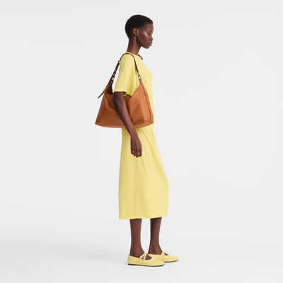 Le Pliage Xtra XL Hobo 袋 , 腰果棕 - 皮革