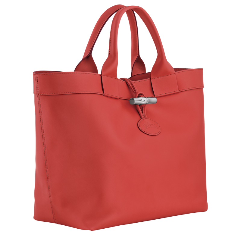 Le Roseau L Tote bag , Red - Leather  - View 3 of  5