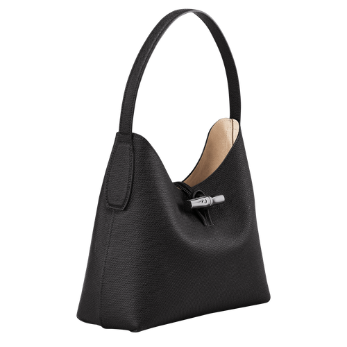 Roseau M Hobo bag , Black - Leather - View 3 of  6