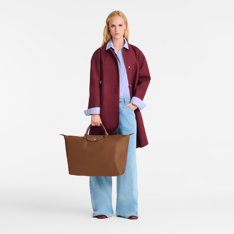 Le Pliage Original L 旅行包 , 干邑色 - 再生帆布  - 查看 2 7