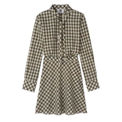 Dress , Artichoke - Vichy jacquard