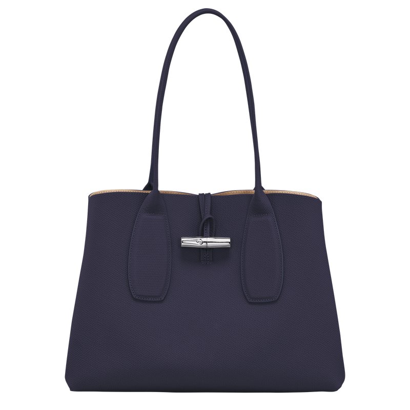 Roseau L Tote bag , Bilberry - Leather  - View 1 of  4