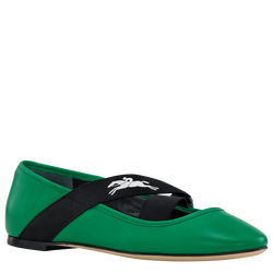 Energy 平底鞋 , 绿色 - 皮革