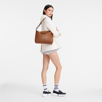 Le Pliage Xtra M Hobo 袋 , 干邑色 - 皮革