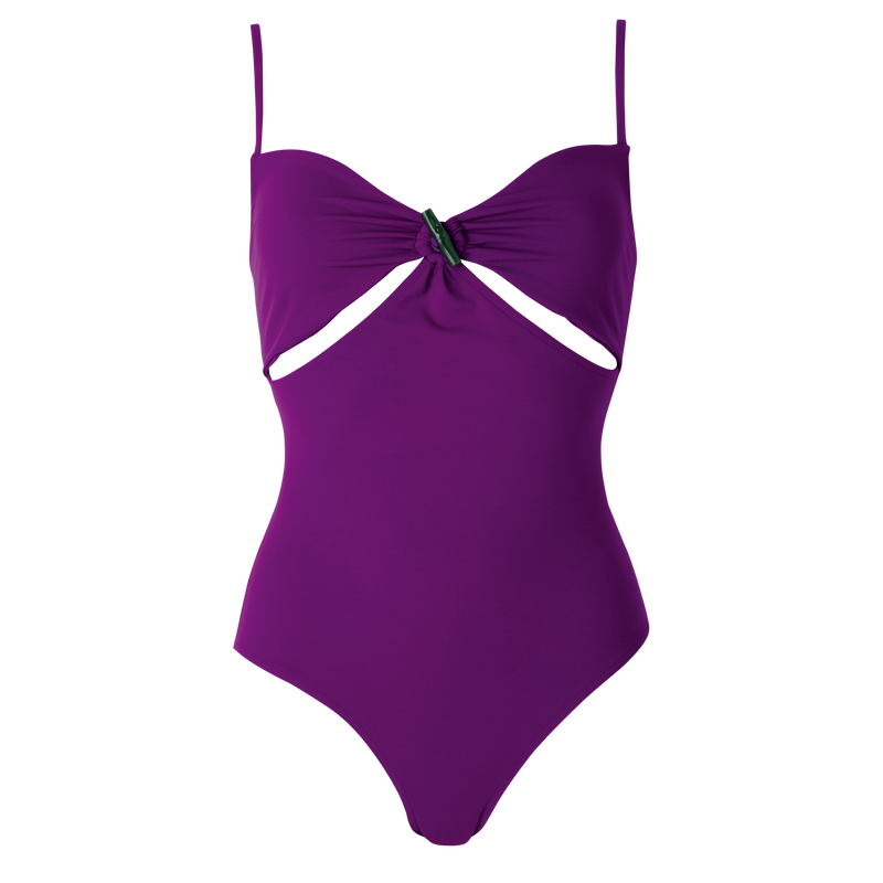 泳装 , 紫色 - 平纹针织布  - 查看 1 3
