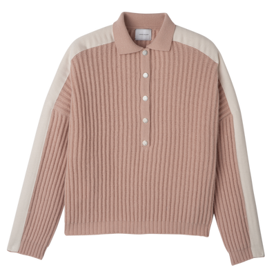 Polo collar jumper , Nude - Knit