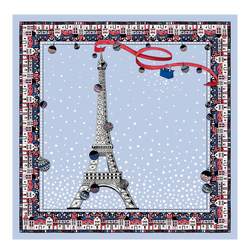 Tour Eiffel Noël Longchamp Silk scarf 50 , Sky Blue - Silk