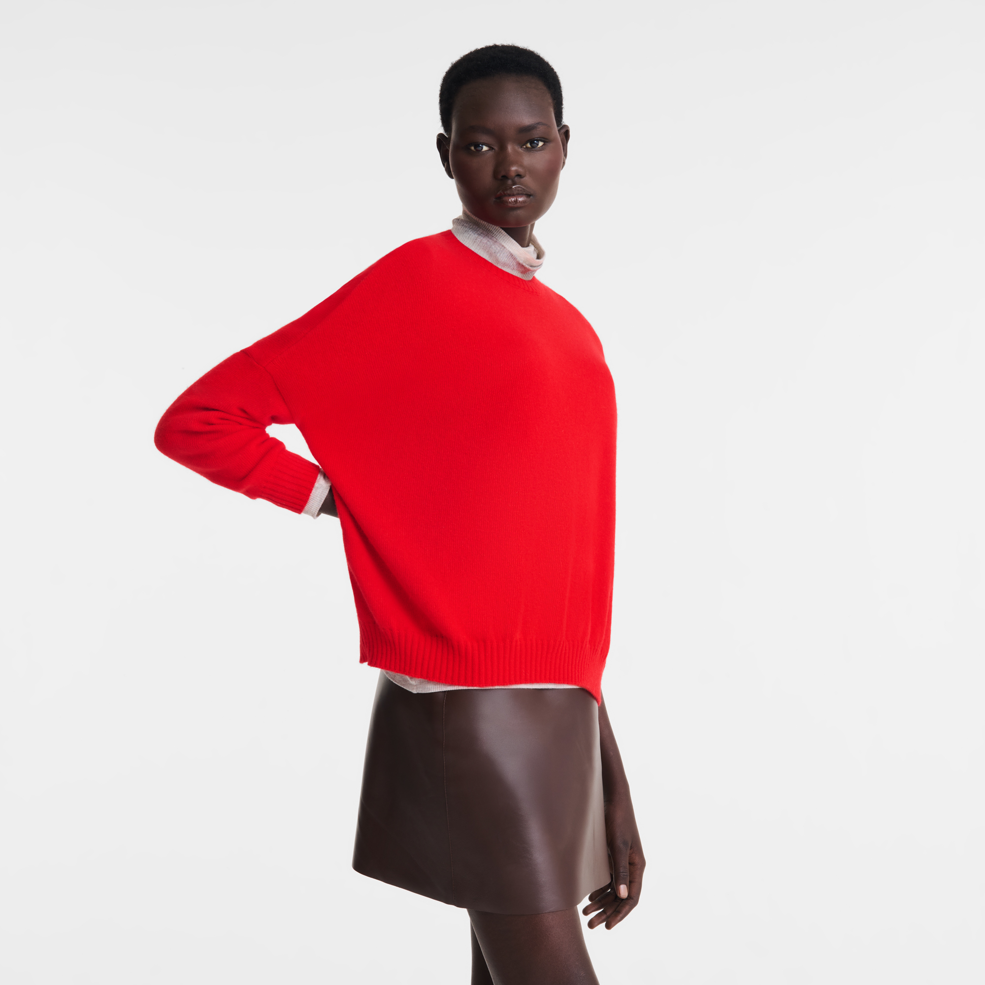 Sweater, Red/Navy - View 4 of
5 - zoom in null Sweater, Red/Navy