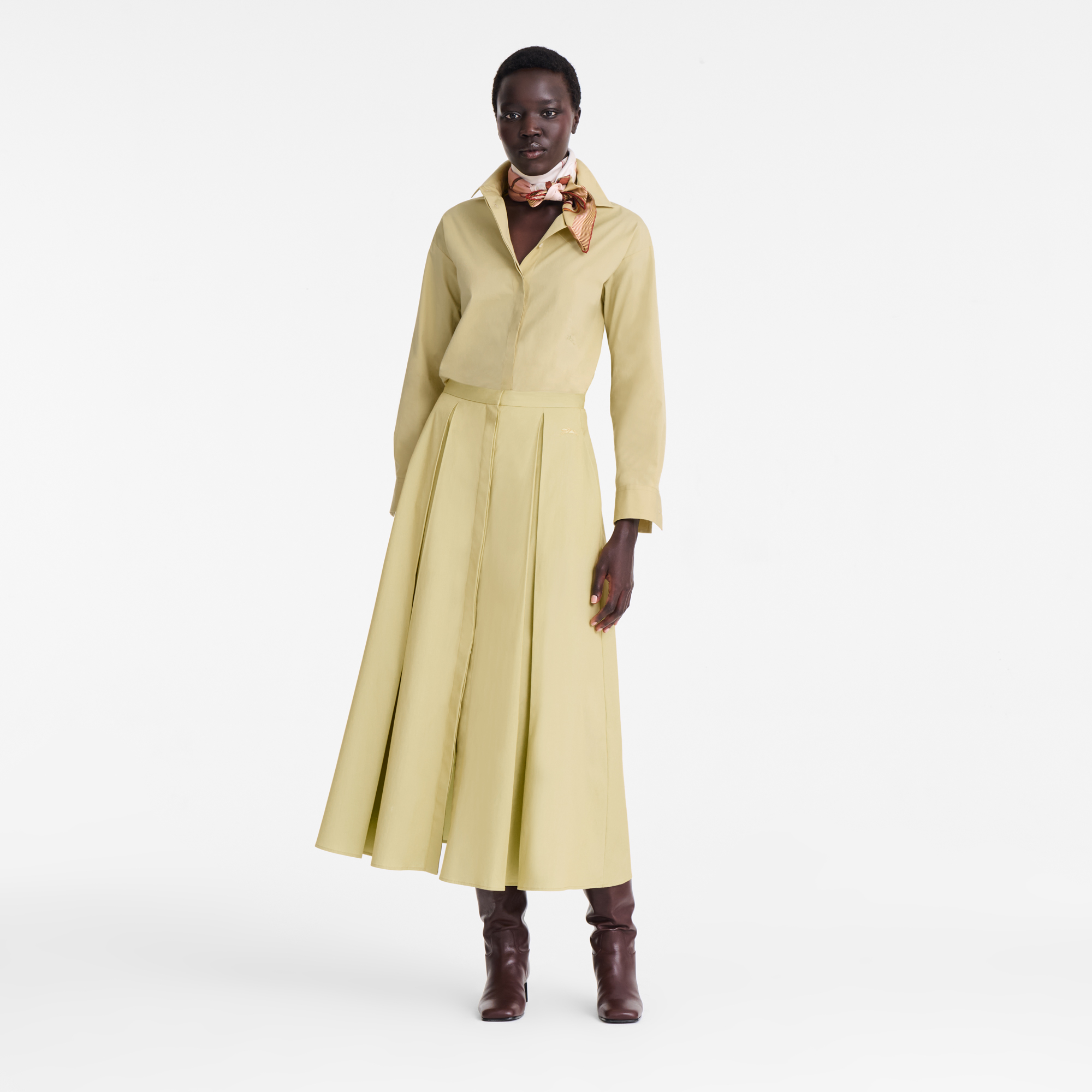 null 中长半身裙, 开心果绿