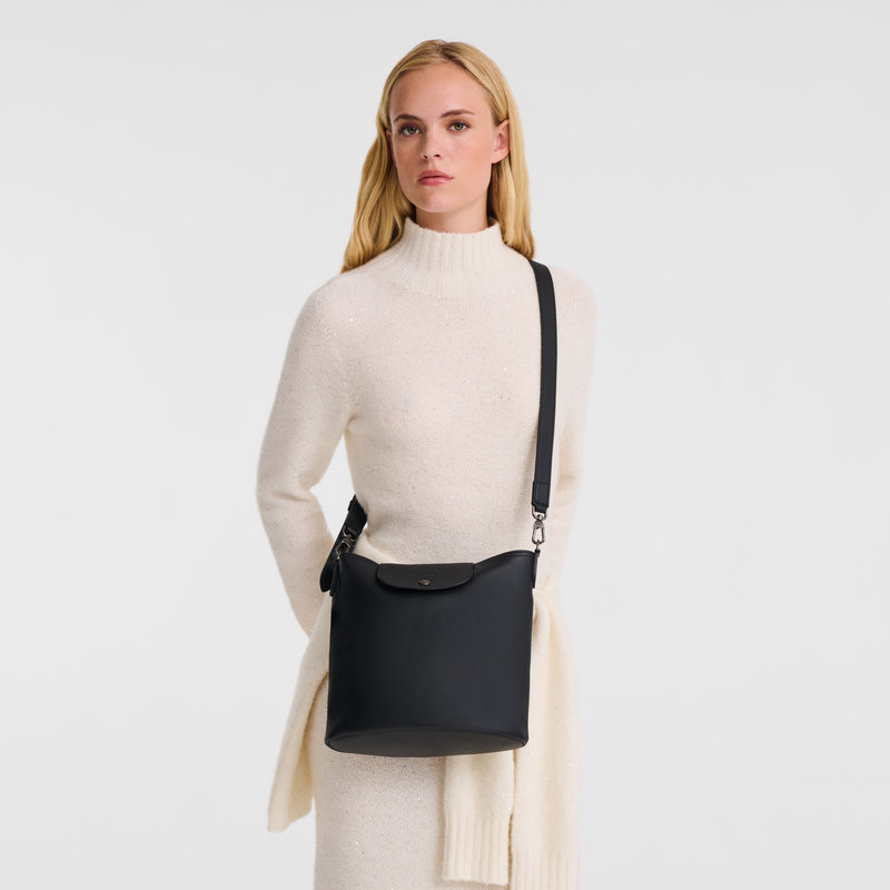Le Pliage Xtra M Shoulder bag , Black - Leather  - View 2 of  6