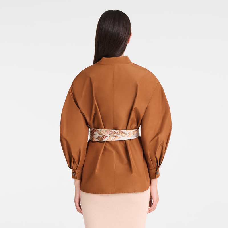Kimono jacket , Cognac - Techno taffeta  - View 3 of  5