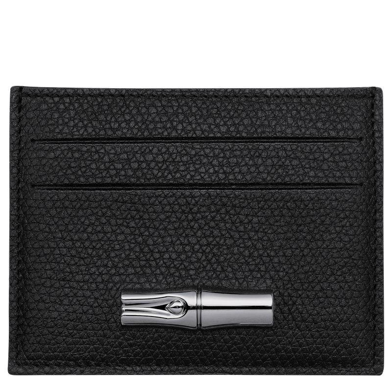 Le Roseau Card holder , Black - Leather  - View 1 of  2