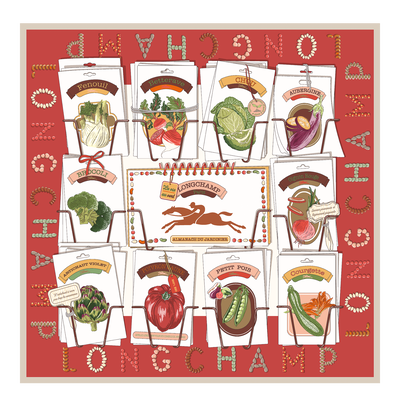In the Vegetable Garden Silk scarf 70 , Tomato - Silk